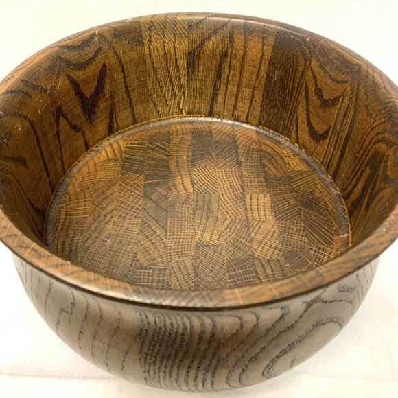 Vintage Heirloom Walnut Wood Salad Serving Bowl By DiD Ware #1620 - Picture 2 of 5